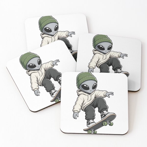 Item preview, Skater Alien in Green Beanie designed and sold by Jaideep Walia.
