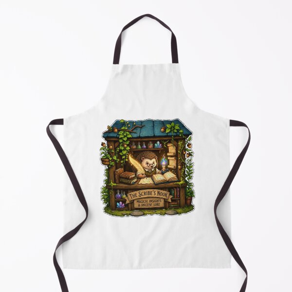 Item preview, The Scribe's Nook | Hedgehog Wizard Writer | Magical Books & Ancient Lore | Cottagecore Fantasy Gift designed and sold by MrDev.