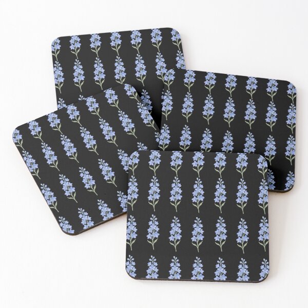 Item preview, Blue Lupin Flower Pattern on Black Background designed and sold by ​Jyoti Digital Artist.