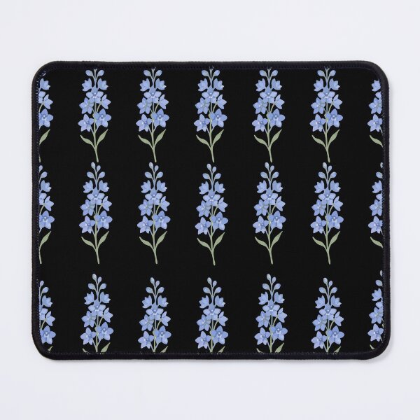 Item preview, Blue Lupin Flower Pattern on Black Background designed and sold by ​Jyoti Digital Artist.