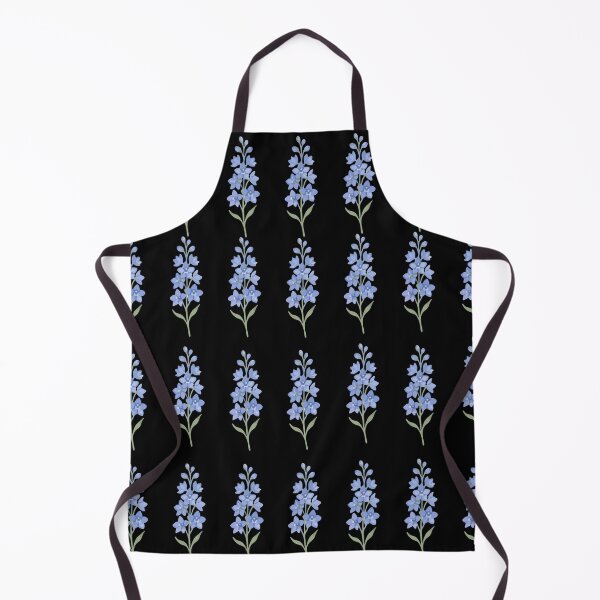 Item preview, Blue Lupin Flower Pattern on Black Background designed and sold by Jyoti-Quotes.