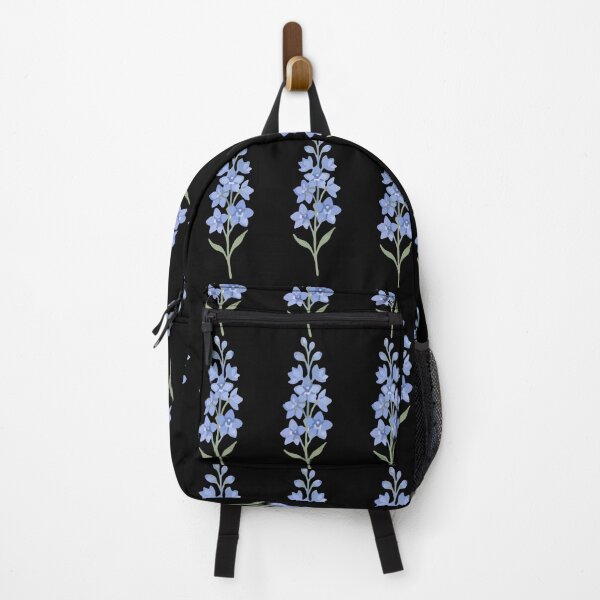 Item preview, Blue Lupin Flower Pattern on Black Background designed and sold by Jyoti Digital Artist.