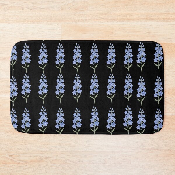 Item preview, Blue Lupin Flower Pattern on Black Background designed and sold by ​Jyoti Digital Artist.