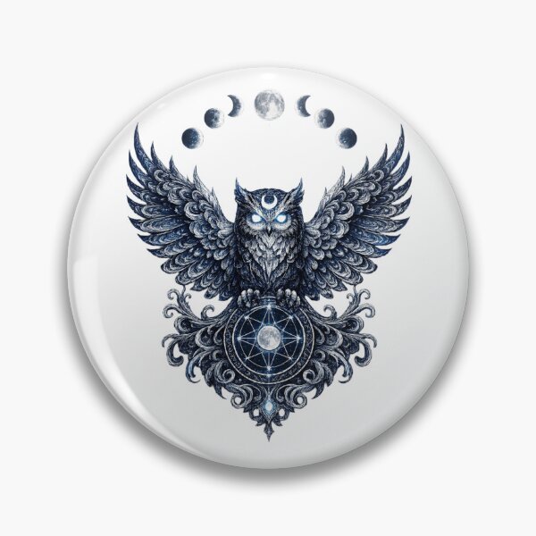 Item preview, Celestial Moon Owl | Mystic Lunar Guardian | Gothic Fantasy Owl | Moon Phases & Sacred Geometry | Witchy Gift designed and sold by MrDev.