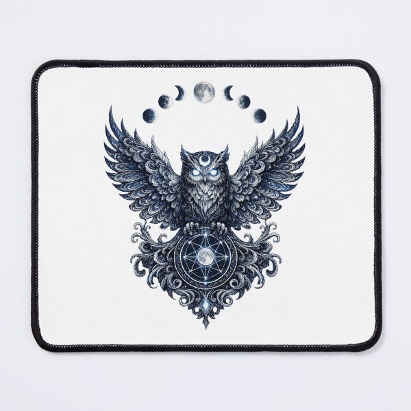 Item preview, Celestial Moon Owl | Mystic Lunar Guardian | Gothic Fantasy Owl | Moon Phases & Sacred Geometry | Witchy Gift designed and sold by MrDev.
