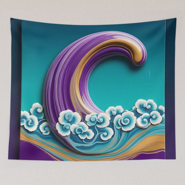 Item preview, Mega Mendung Fluid Batik Abstract Art Print designed and sold by Xenovita.