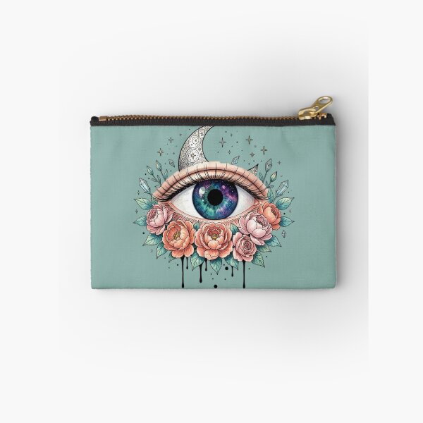 Item preview, Cosmic Third Eye Crescent Moon Peonies designed and sold by TheUnveiledEye.