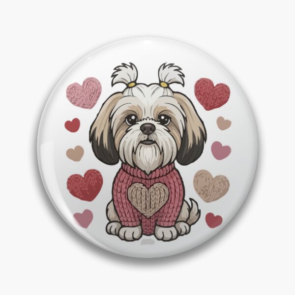 Item preview, Cute Shih Tzu Dog in Sweater – Cozy Pet Lover Valentine Design T-Shirt designed and sold by PawsAndPallette .