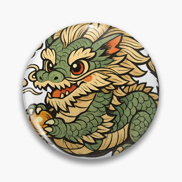 Item preview, Kawaii Dragon Japanese ukiyo-e art boddblock print designed and sold by JpnArts-Sak981.