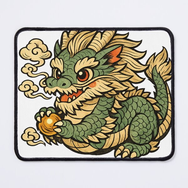 Item preview, Kawaii Dragon Japanese ukiyo-e art boddblock print designed and sold by JpnArts-Sak981.