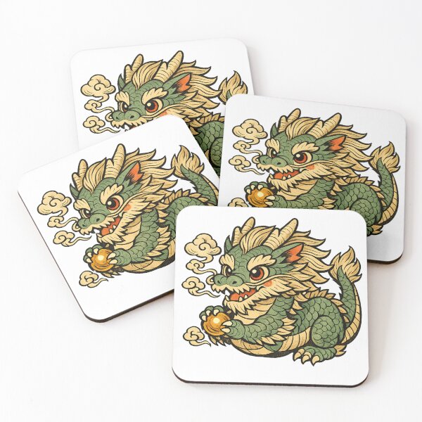Item preview, Kawaii Dragon Japanese ukiyo-e art boddblock print designed and sold by JpnArts-Sak981.