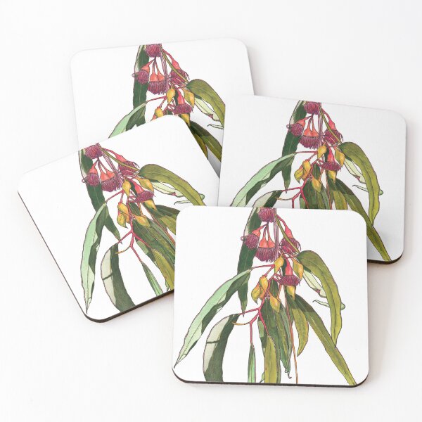 Item preview, Eucalyptus flowers leaves pink green designed and sold by blueidesign.