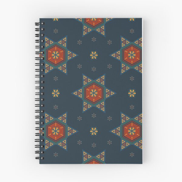 Item preview, Seamless geometric pattern with traditional six-pointed stars and floral motifs on dark blue background. Ethnic folk art design for textile, wrapping paper, wallpaper, and home decor. designed and sold by Aumpuk.