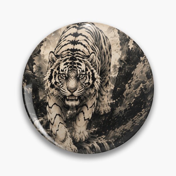 Item preview, White Tiger Crossing Forest Stream designed and sold by  Silent Japan Studio.