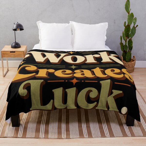 Item preview, Work Creates Luck. | Retro Motivational Typography Design designed and sold by Irene Catchmind.