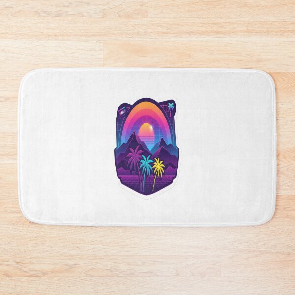 Item preview, Retro Synthwave Sunset Sticker | Neon Vaporwave Mountains & Palm Trees | 80s Aesthetic designed and sold by AdityaShop18.