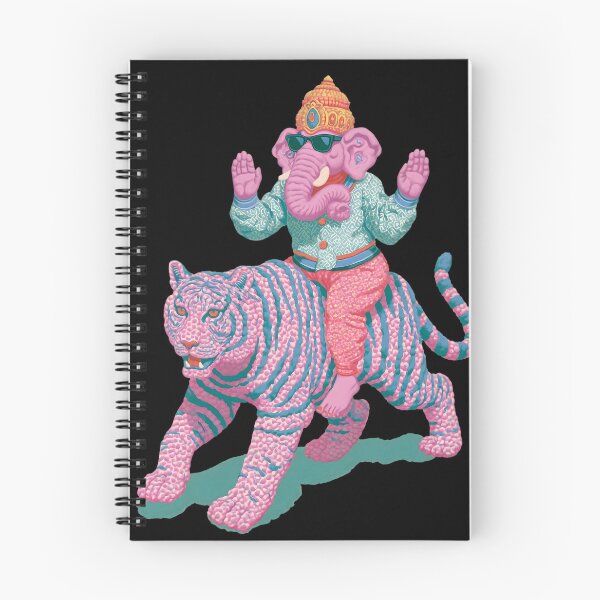 Item preview, Cool Streetwear Elephant Rider on Pastel Pink Blue Tiger Pop Art designed and sold by PANNARUK THAILAND.