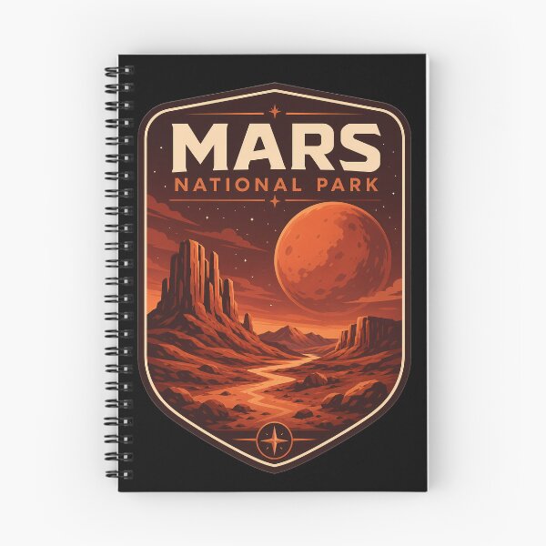 Artikelvorschau, Mars Nationalpark Retro-Sci-Fi entworfen und verkauft von FrontierCosmic.