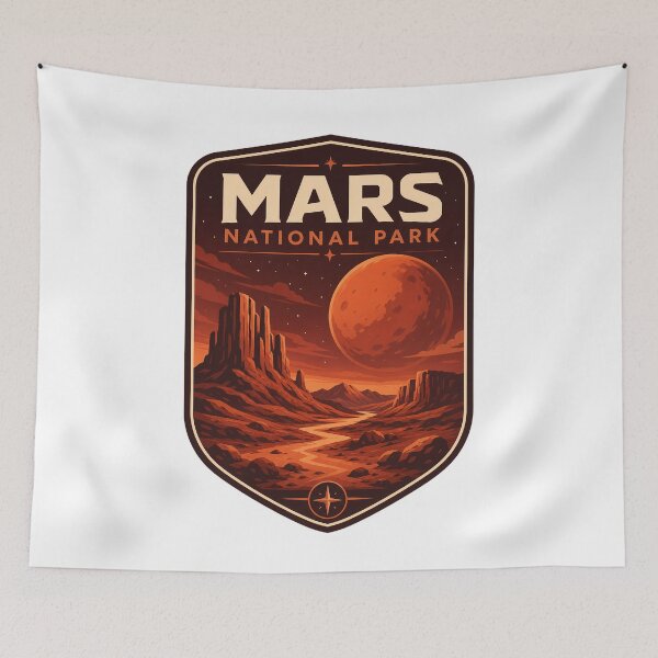 Item preview, Mars National Park Retro Scifi designed and sold by FrontierCosmic.