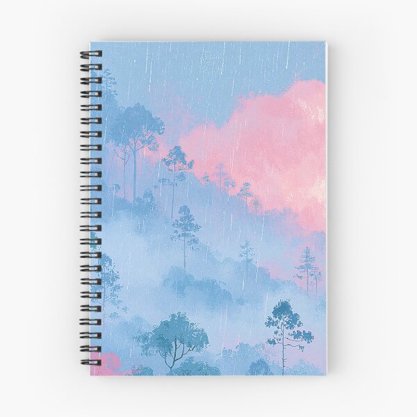 Item preview, Dreamy Rainy Forest in Pastel Pink Sky designed and sold by littlepiig.