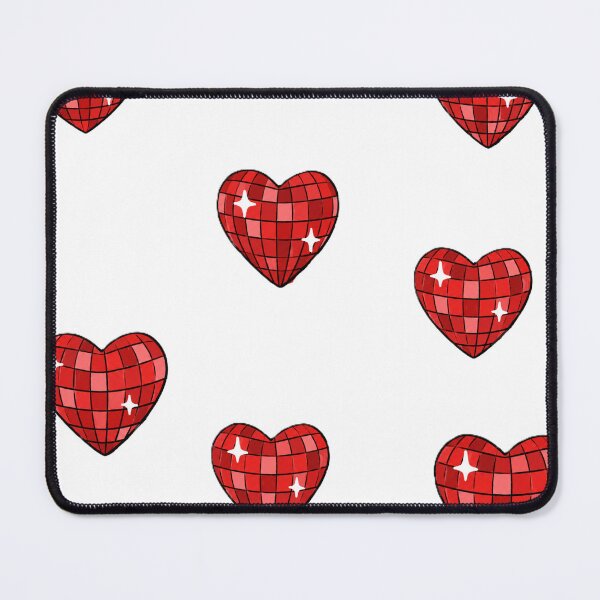 Item preview, Sparkly Red Disco Ball Hearts designed and sold by Roniya George.
