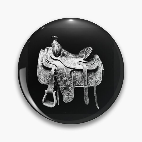 Item preview, Ornate Western Saddle | Vintage Cowboy Horse Tack Illustration designed and sold by inkoutninja.