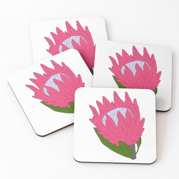 Item preview, Hot Pink Protea Flower - Minimalist Botanical Art designed and sold by RareBotanical .
