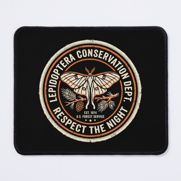 Item preview, Lepidoptera Conservation Dept Respect The Night Retro Moth Badge designed and sold by SplashTastic.