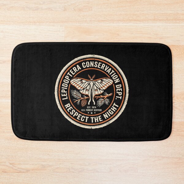 Item preview, Lepidoptera Conservation Dept Respect The Night Retro Moth Badge designed and sold by SplashTastic.