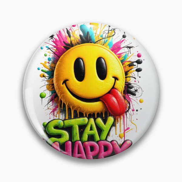 Item preview, Stay Happy Colorful Graffiti Smiley Face Art designed and sold by FutureGarb.