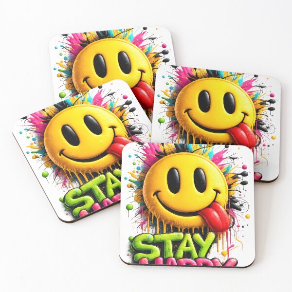Item preview, Stay Happy Colorful Graffiti Smiley Face Art designed and sold by FutureGarb.