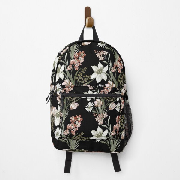 Item preview, Dark Botanical Lily and Blush Tulip Floral Pattern designed and sold by Jyoti-Quotes.
