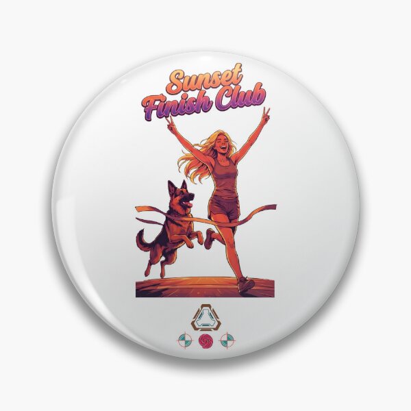 Item preview, Sunset Finish Club: Runner & Dog Duo designed and sold by m-yoga-store.