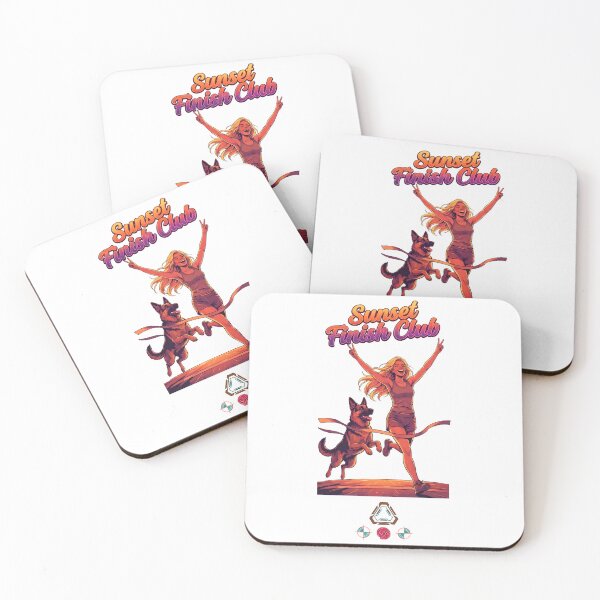 Item preview, Sunset Finish Club: Runner & Dog Duo designed and sold by Whimsy Trail Co.