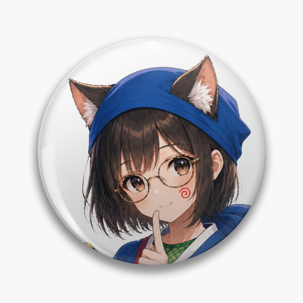 Item preview, Cat-Eared Ninja Cosplay Girl – Retro Anime Inspired Kunoichi Portrait designed and sold by Komatoya.