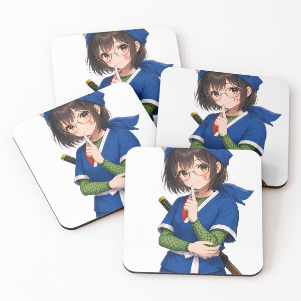 Item preview, Cat-Eared Ninja Cosplay Girl – Retro Anime Inspired Kunoichi Portrait designed and sold by Komatoya.
