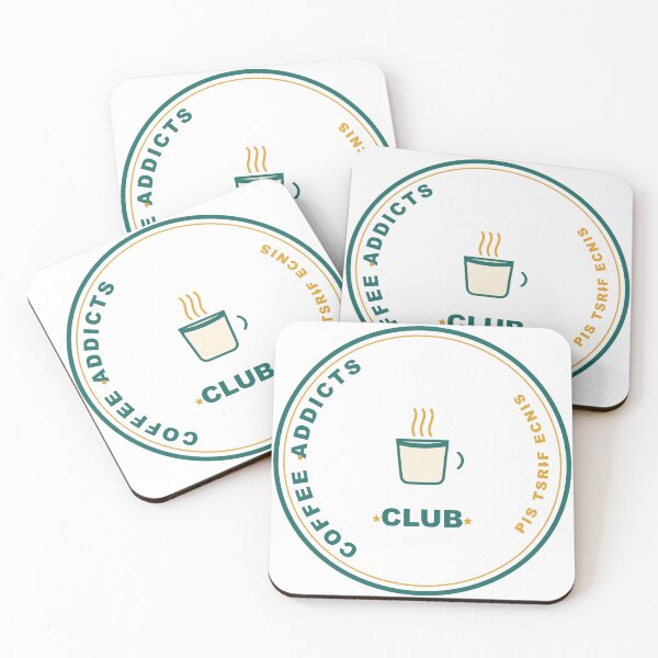 Item preview, Coffee Addicts Club Circular Badge Retro Coffee Design designed and sold by Mega-Shopping.