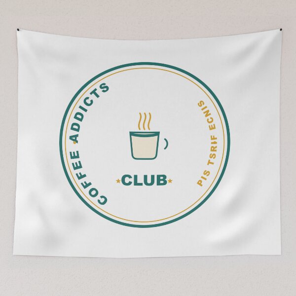 Item preview, Coffee Addicts Club Circular Badge Retro Coffee Design designed and sold by Mega-Shopping.