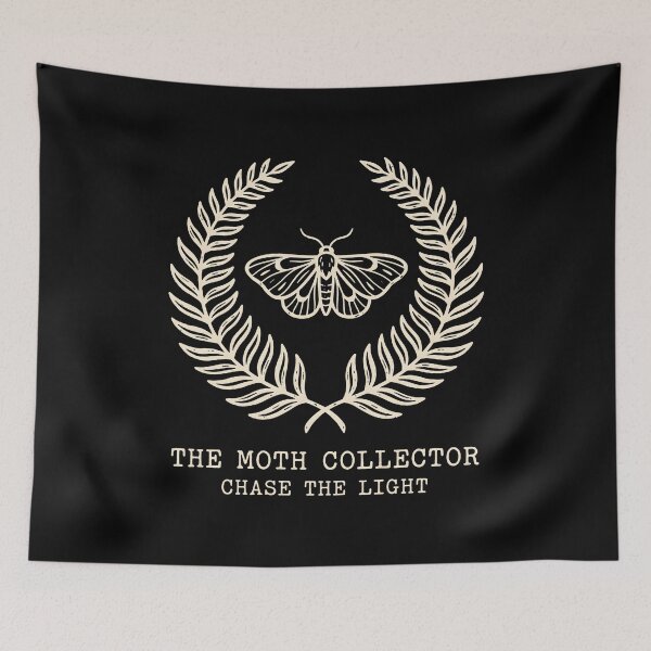 Item preview, The Moth Collector Chase The Light Wreath Minimalist Emblem designed and sold by SplashTastic.