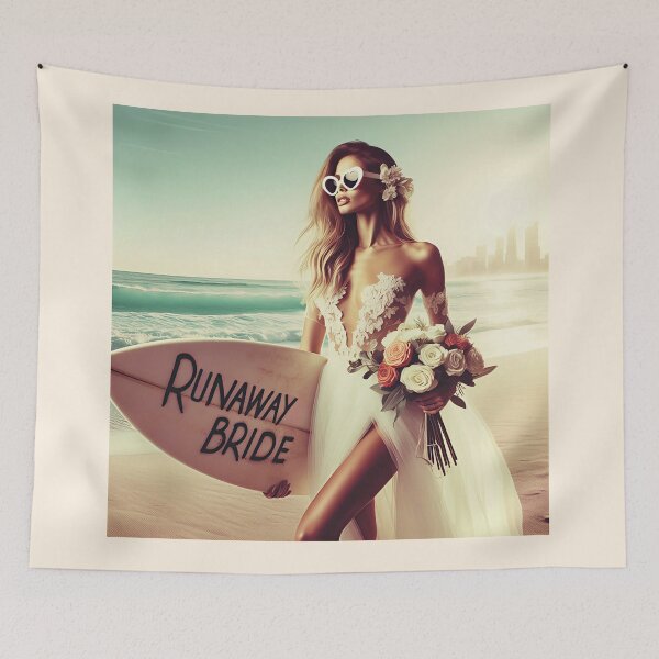 Item preview, Beach Bride Wedding Surfboard designed and sold by Voodoo Store Paranormal Collections.