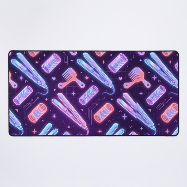 Item preview, Cyber Pastel Hair Tools Seamless Pattern Neon Salon Electronics designed and sold by SplashTastic.