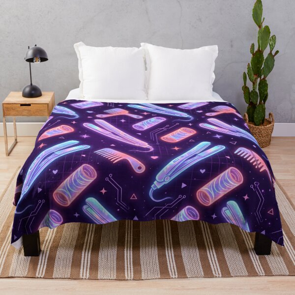 Item preview, Cyber Pastel Hair Tools Seamless Pattern Neon Salon Electronics designed and sold by SplashTastic.