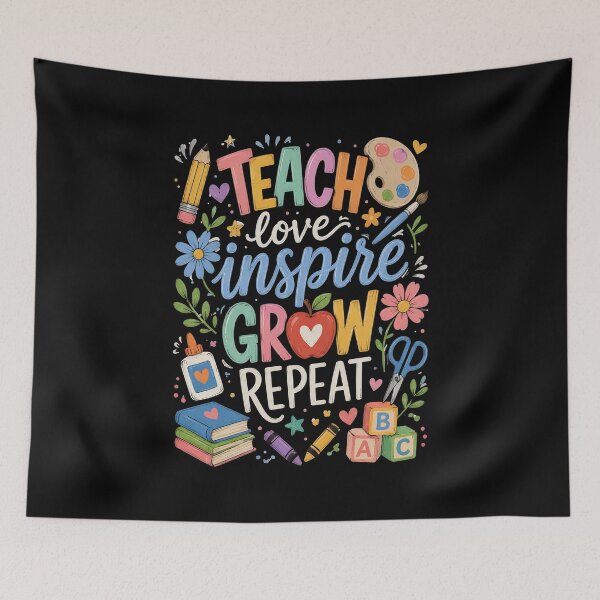 Item preview, Teach Love Inspire Grow Repeat Funny Teacher designed and sold by OlakunleOloroz.