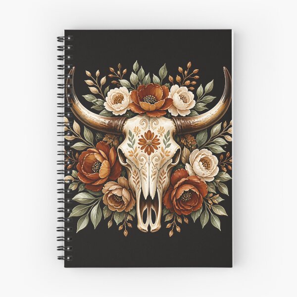 Item preview, Floral Longhorn Skull Western Boho Design designed and sold by LunaPixelStudio.