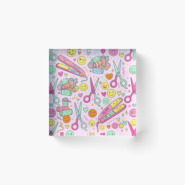 Item preview, Doodles of Hair Tools Seamless Pattern Kawaii Salon Care designed and sold by SplashTastic.