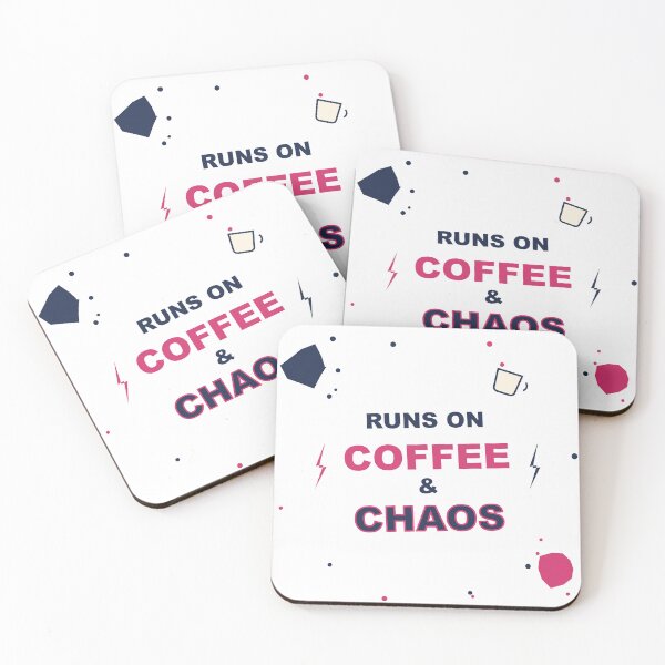Item preview, Runs On Coffee And Chaos Funny Diagonal Energy Design designed and sold by Mega-Shopping.