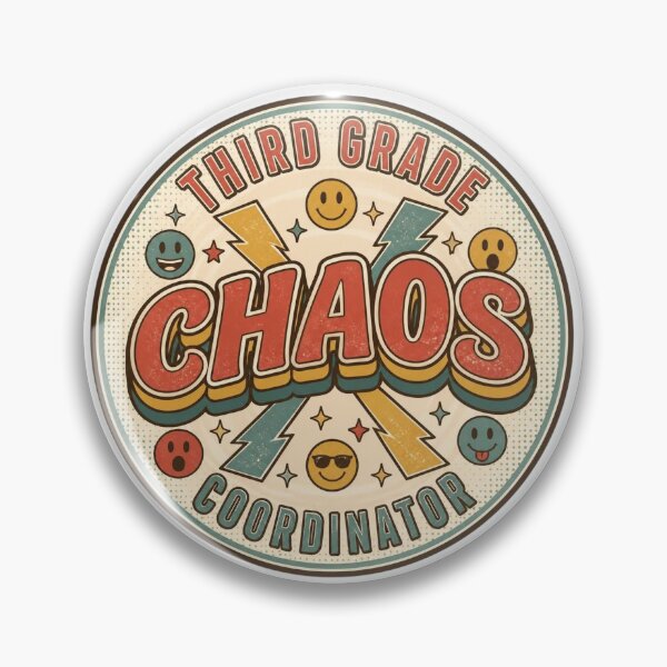 Item preview, Retro Third Grade Chaos Coordinator Lightning Emoji Badge T Shirts designed and sold by FestivityFinds.