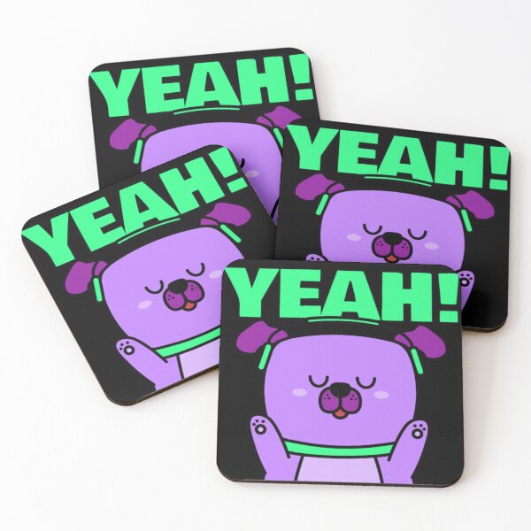 Item preview, YEAH! Cute Purple Dog with Neon Headphones - Music Lover Graphic designed and sold by GenZFashion000.