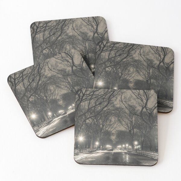 Item preview, Night view of road through Central park designed and sold by assaf.