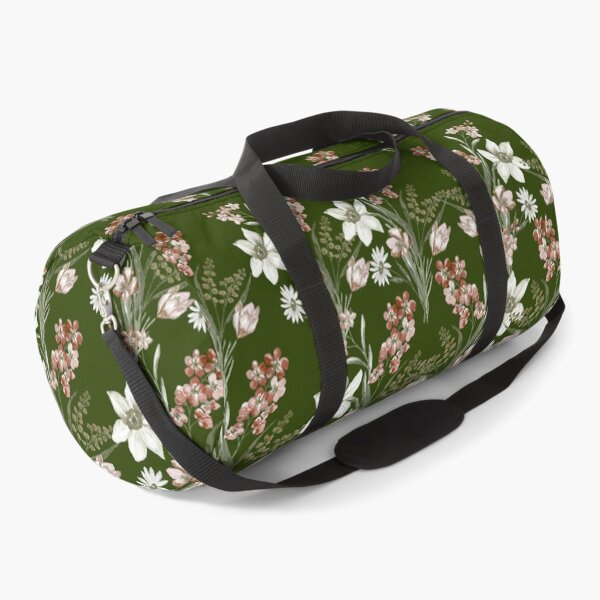 Item preview, Olive Green Botanical Lily and Blush Tulip Pattern designed and sold by Jyoti-Quotes.
